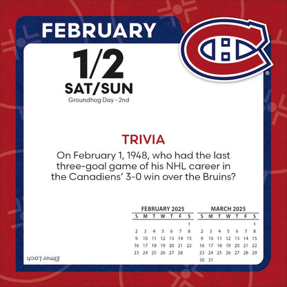 Montreal Canadiens 2025 Fact-A-Day Box Desk Calendar Feb