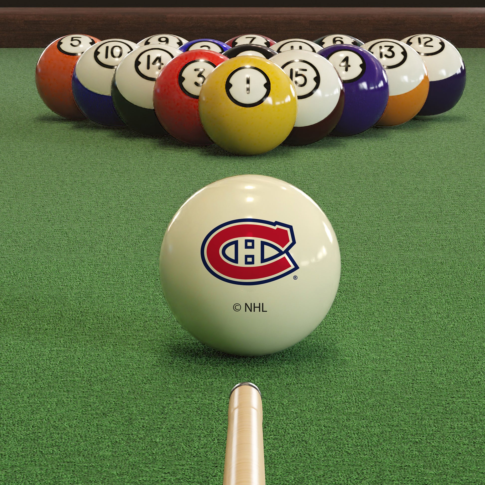 Montreal Canadiens logo pool ball set