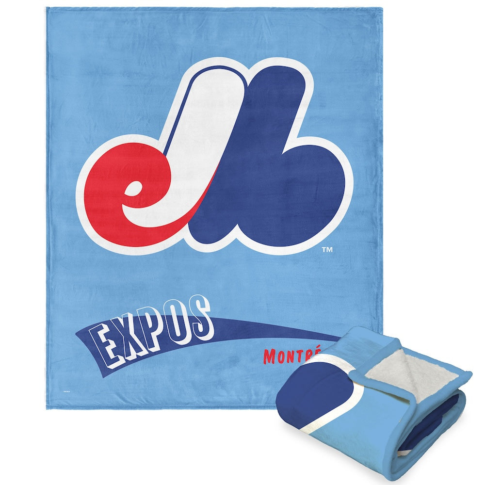 Montreal Expos throwback sherpa blanket