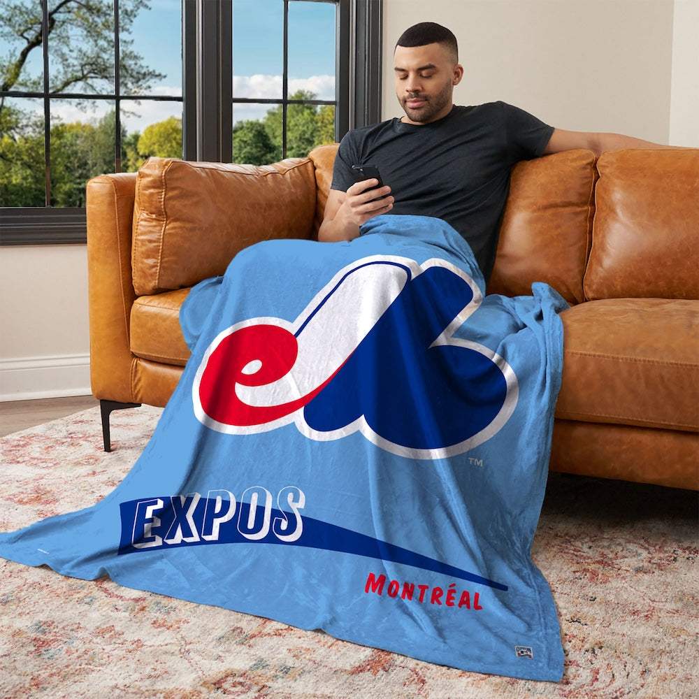 Montreal Expos CC throwback silk touch blanket