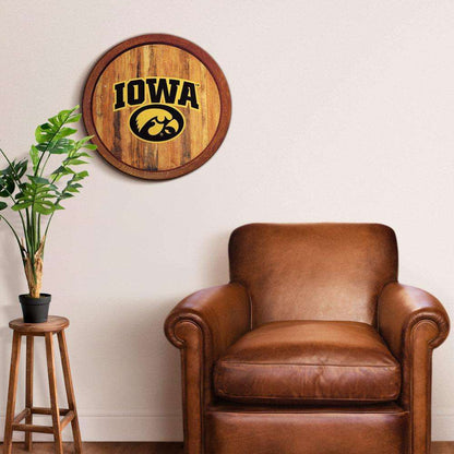 Iowa Hawkeyes Barrel Top Sign Room View
