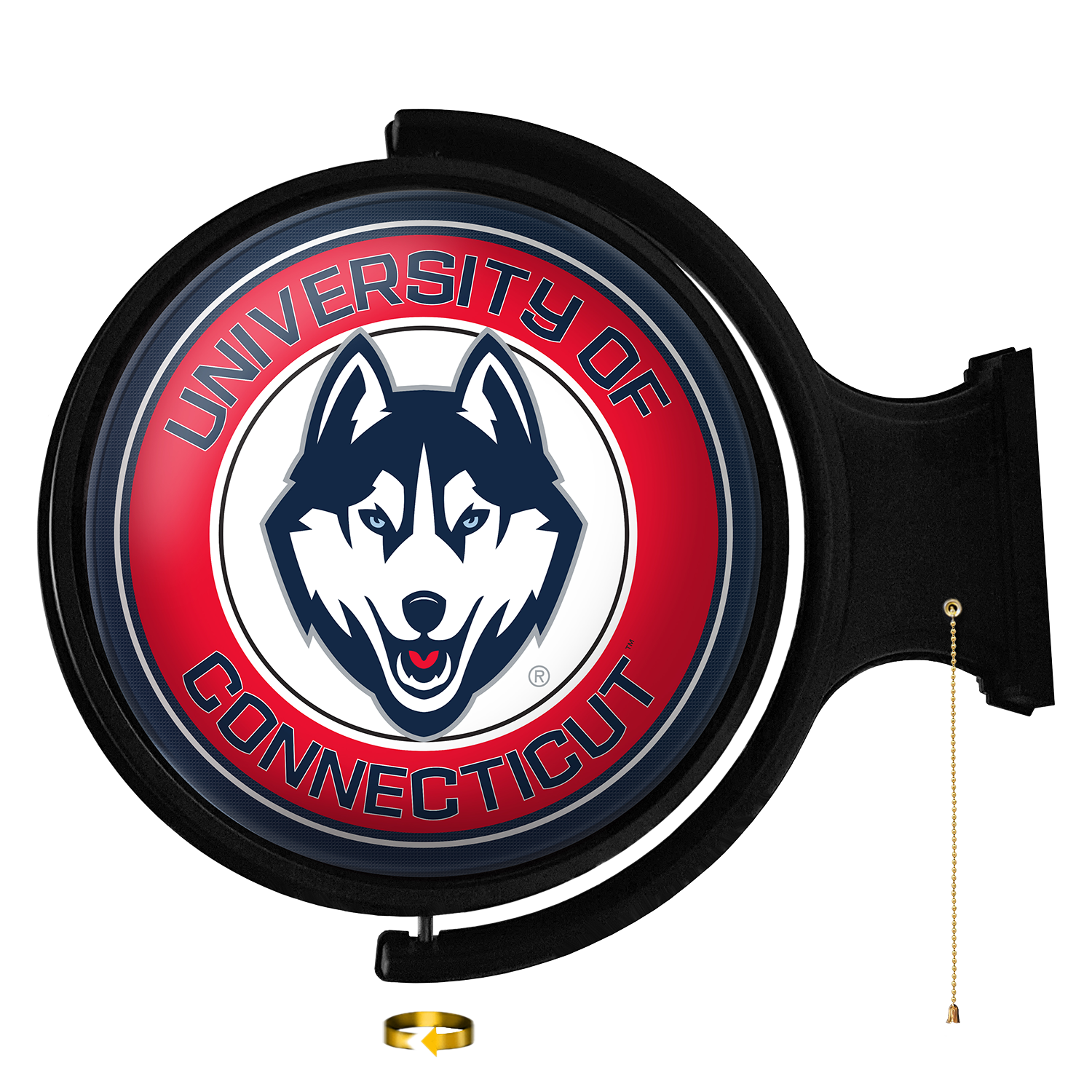 Connecticut Huskies Round Rotating Wall Sign Red