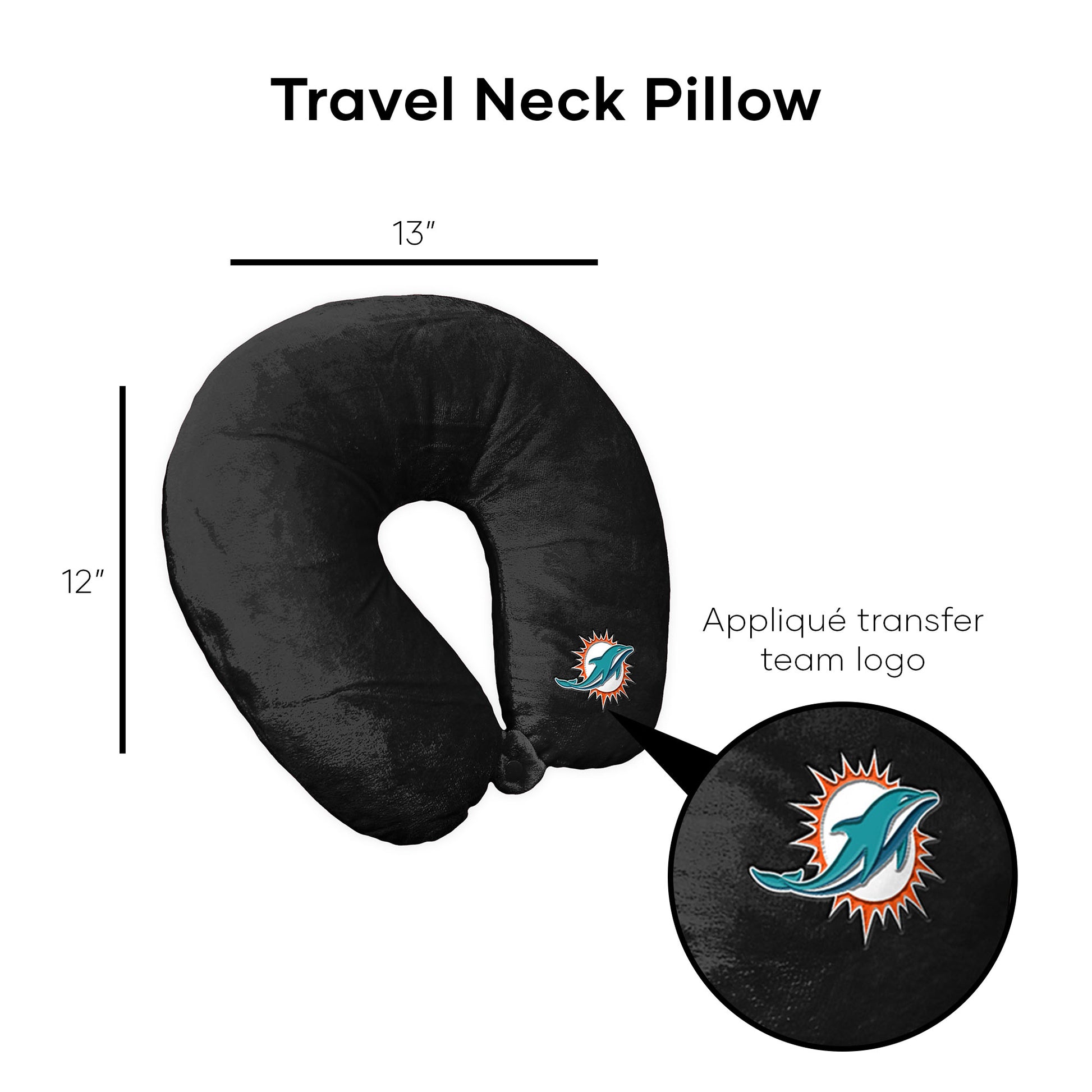Miami Dolphins Travel Roll Pillow Dimensions