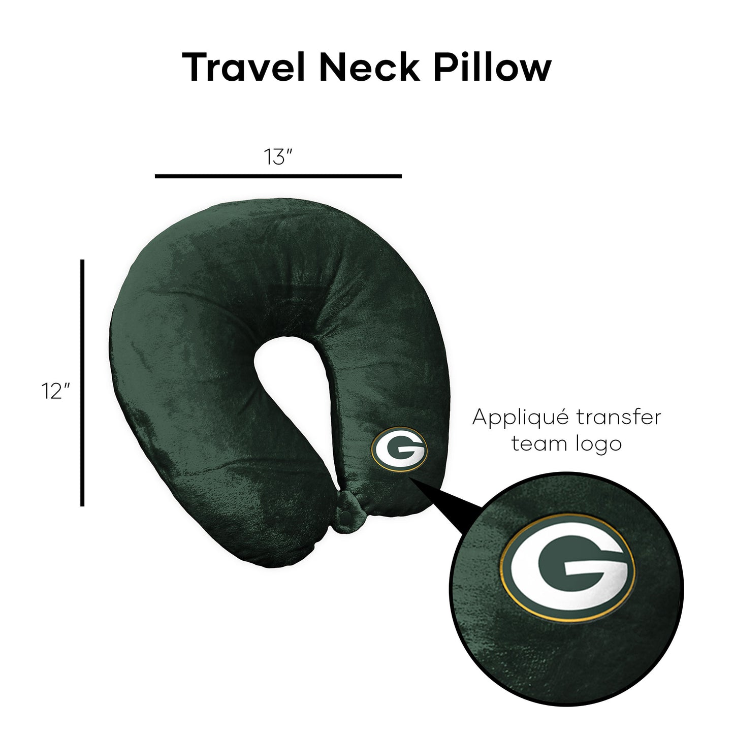 Green Bay Packers Travel Roll Pillow Dimensions