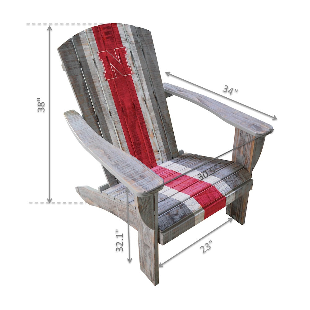 Nebraska Cornhuskers Adirondack Chair Dimensions