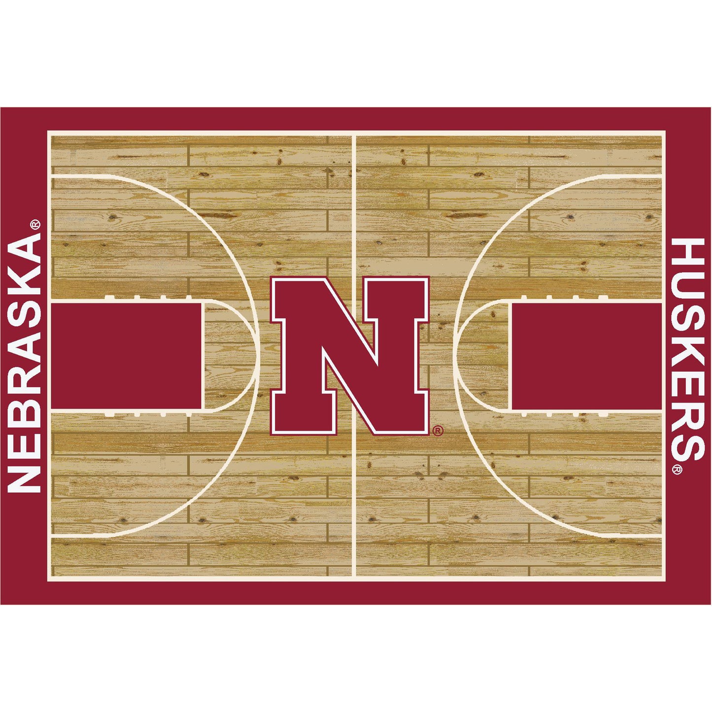 Nebraska Cornhuskers courtside style area rug