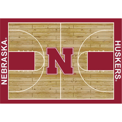 Nebraska Cornhuskers courtside style area rug