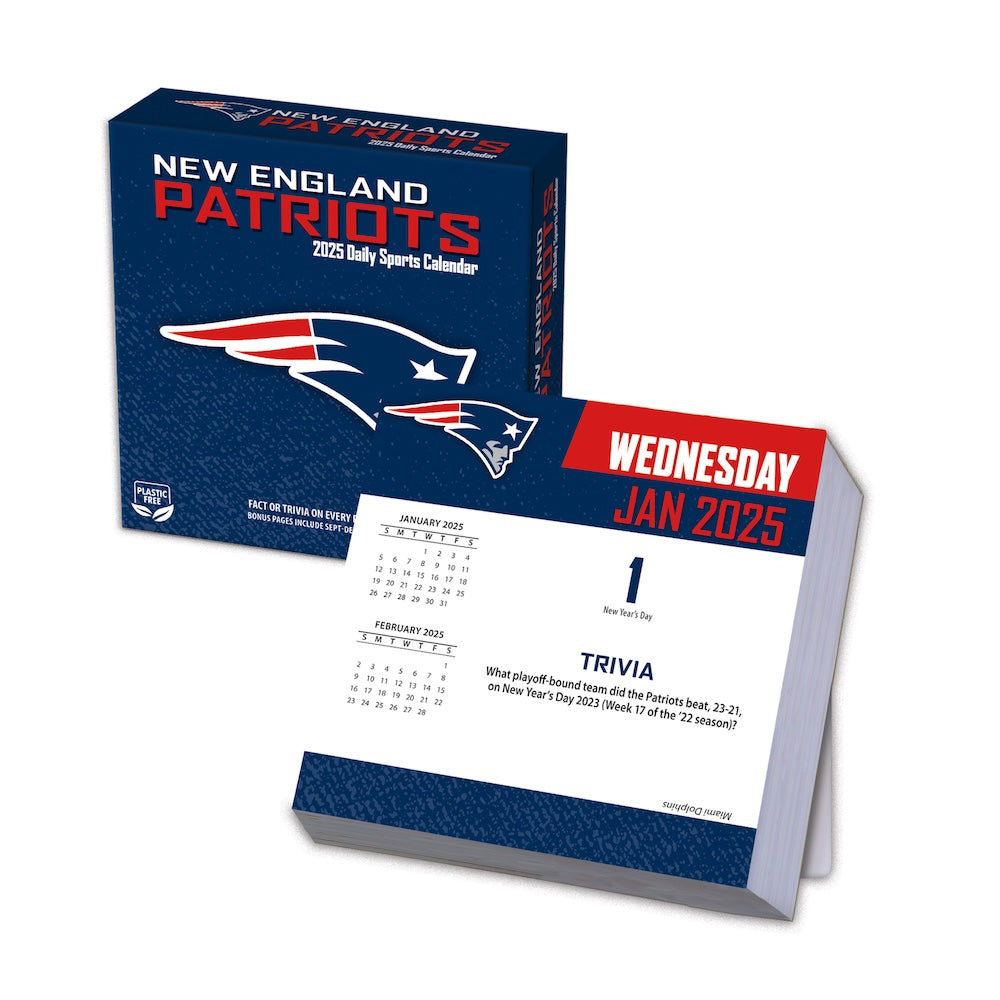 New England Patriots 2025 Fact-A-Day Box Desk Calendar