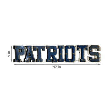 New England Patriots lighted metal retro sign