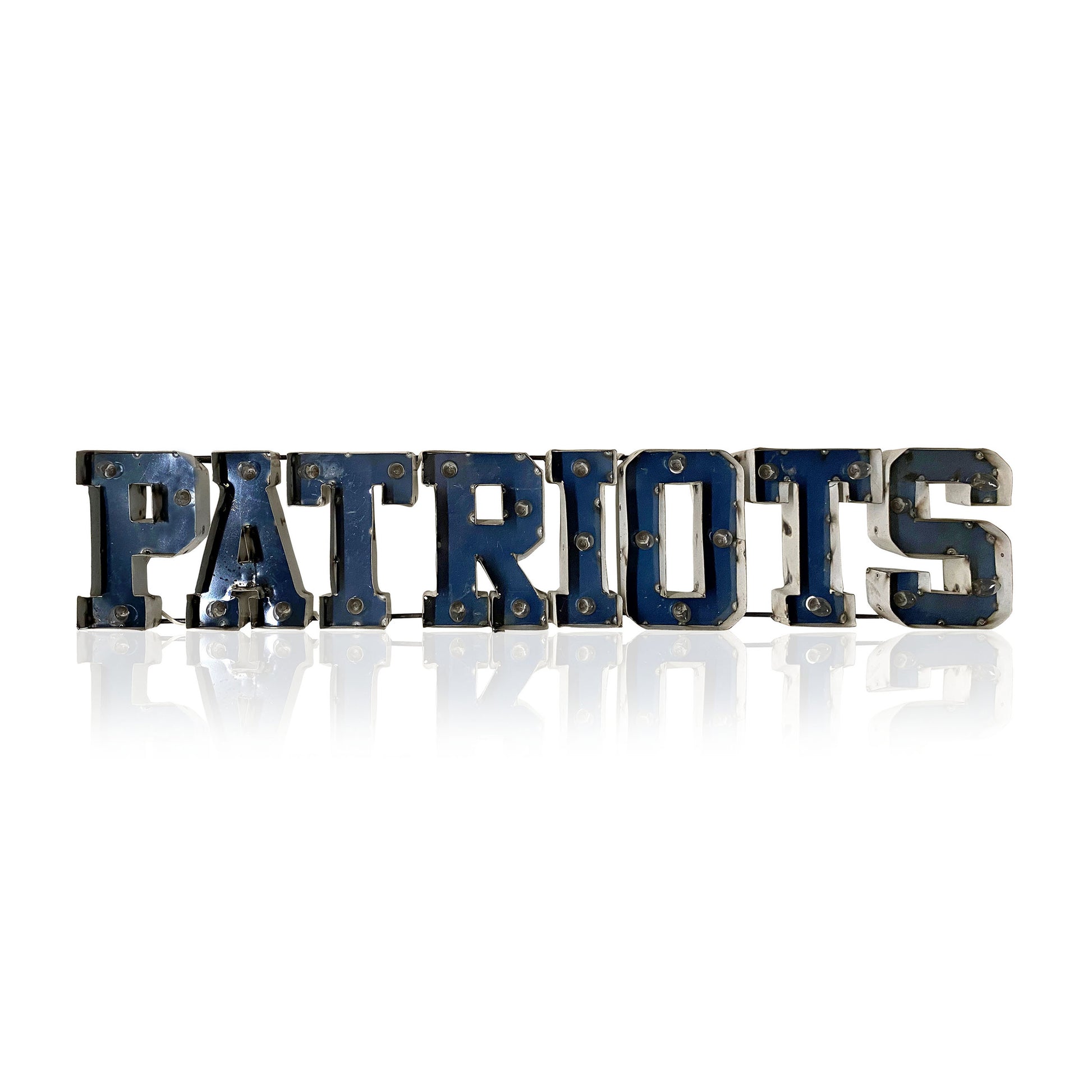 New England Patriots lighted metal sign