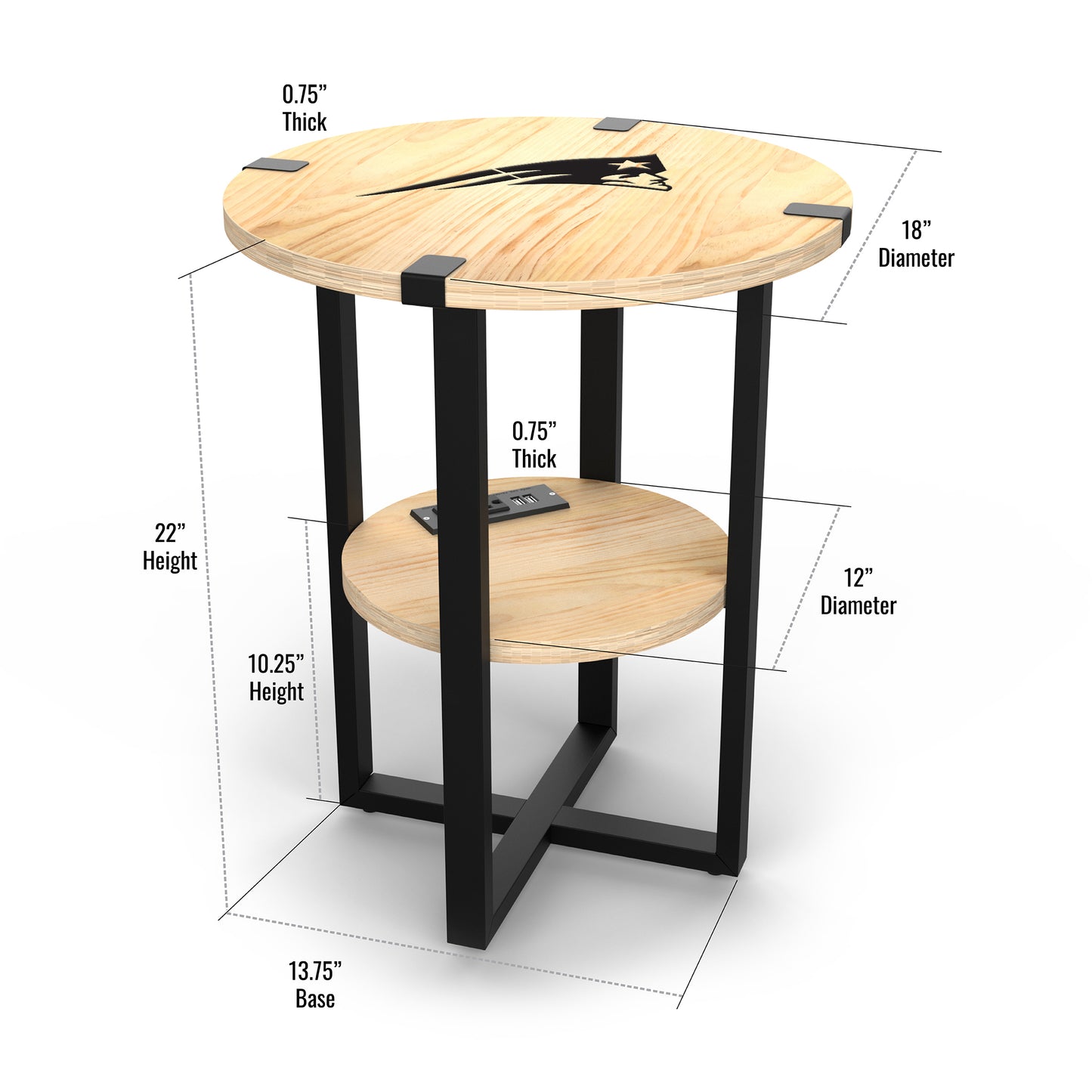 New England Patriots Table Dimensions