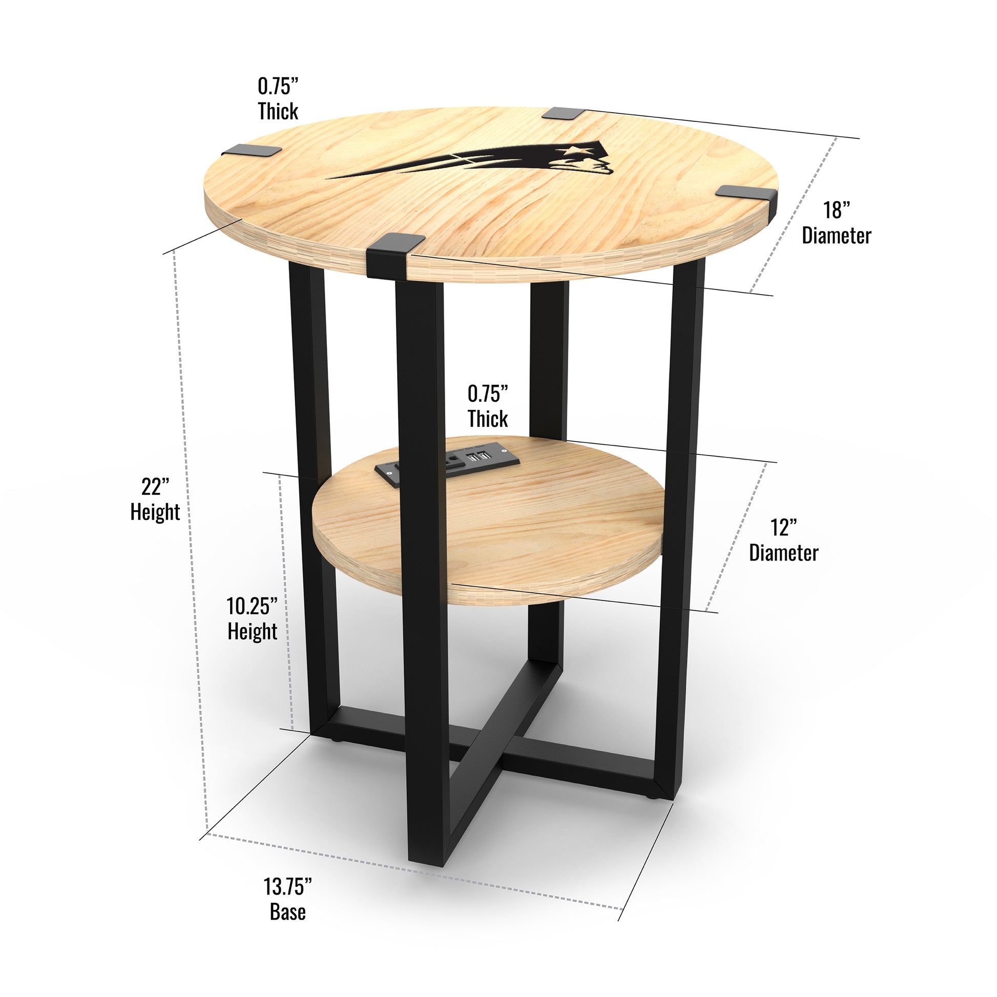 New England Patriots Table Dimensions