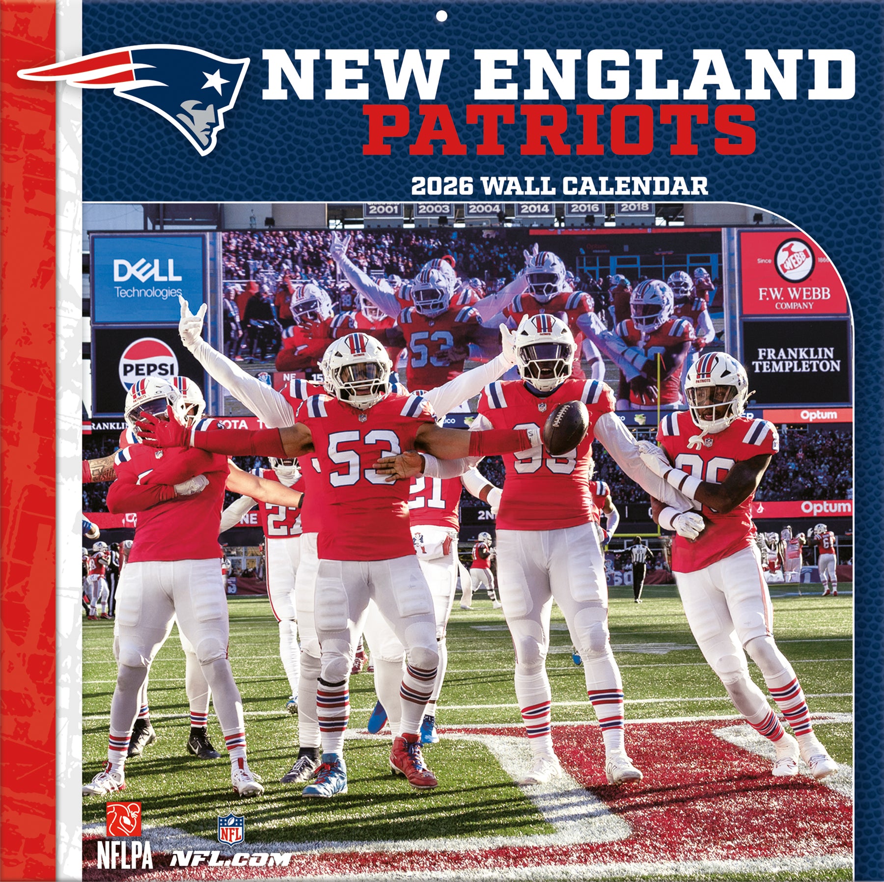 New England Patriots Team Photos Wall Calendar