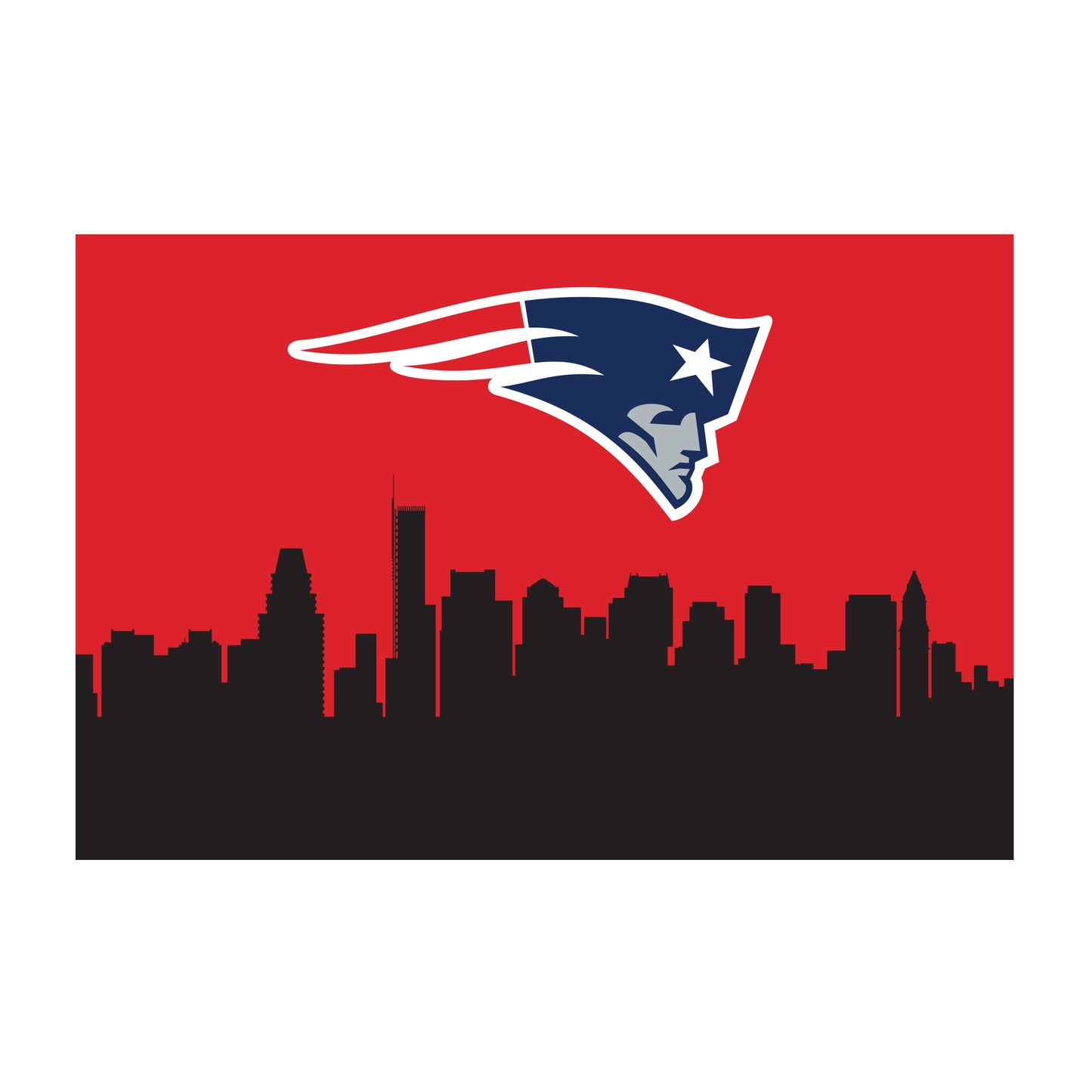 New England Patriots washable cityscape rug