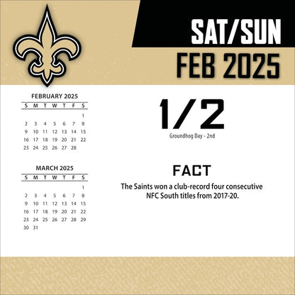 New Orleans Saints 2025 Fact-A-Day Box Desk Calendar Feb