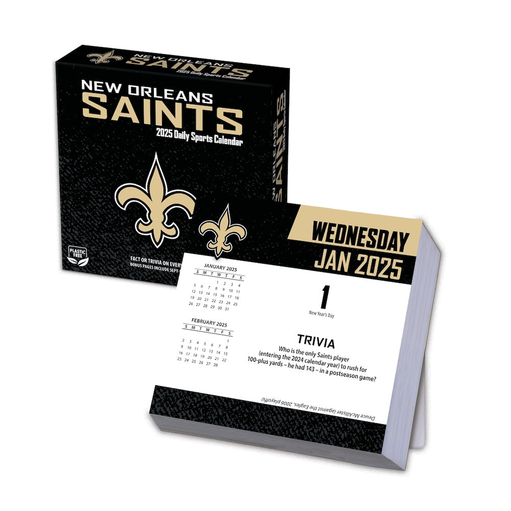 New Orleans Saints 2025 Fact-A-Day Box Desk Calendar