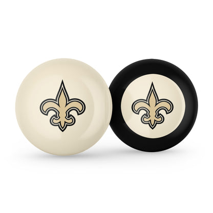 New Orleans Saints cue ball and 8 ball