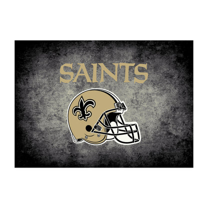 New Orleans Saints distressed style area rug