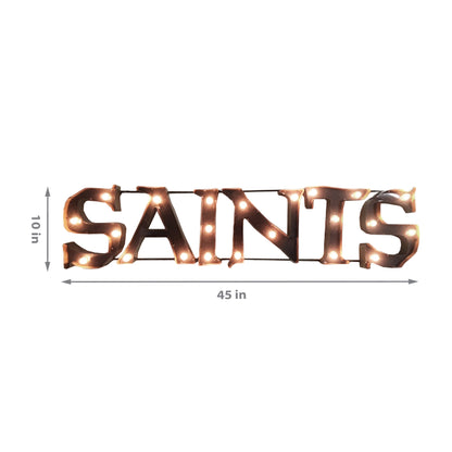 New Orleans Saints lighted metal retro sign