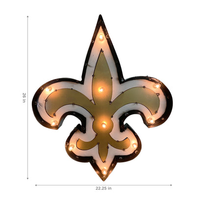 New Orleans Saints logo lighted metal retro sign