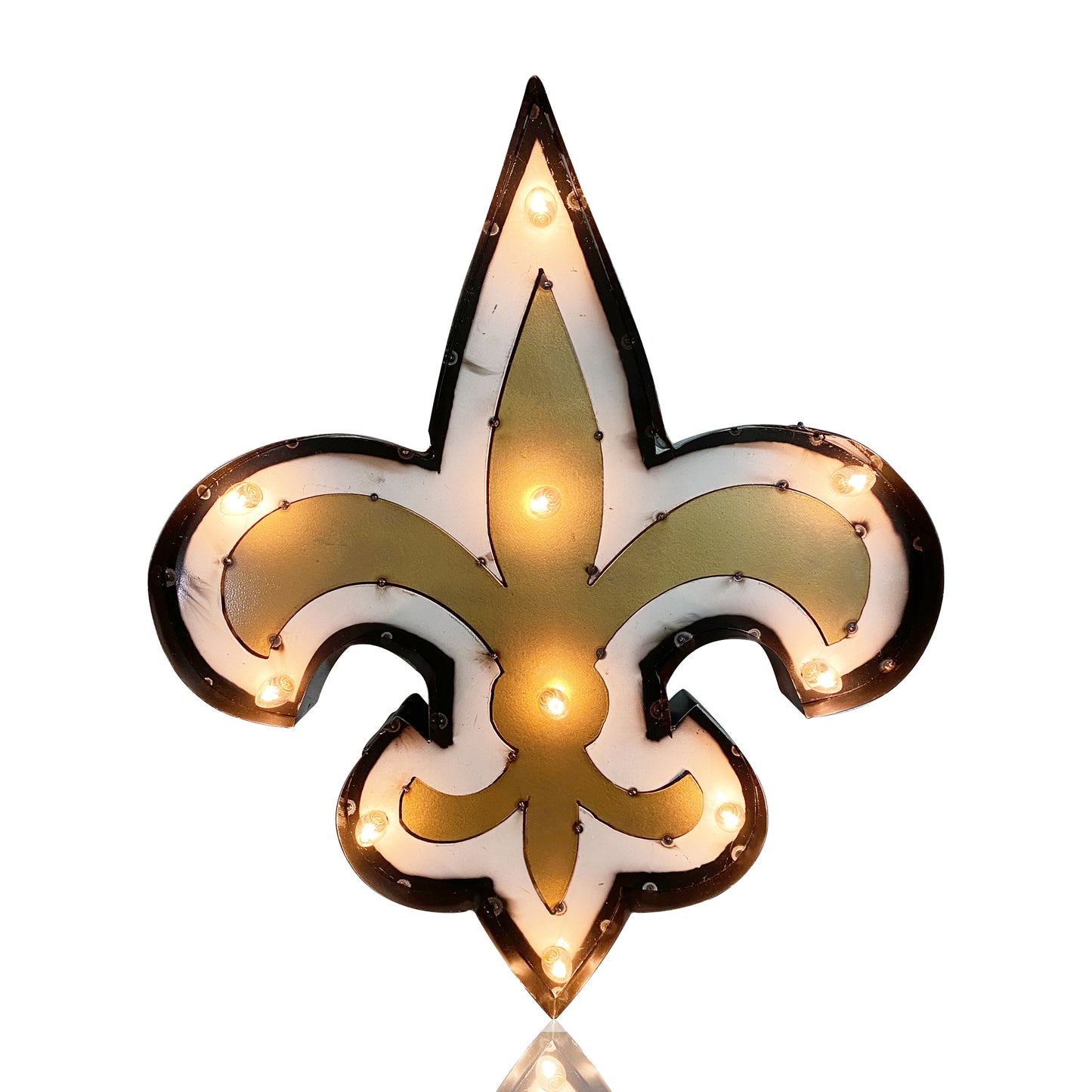 New Orleans Saints logo lighted metal sign