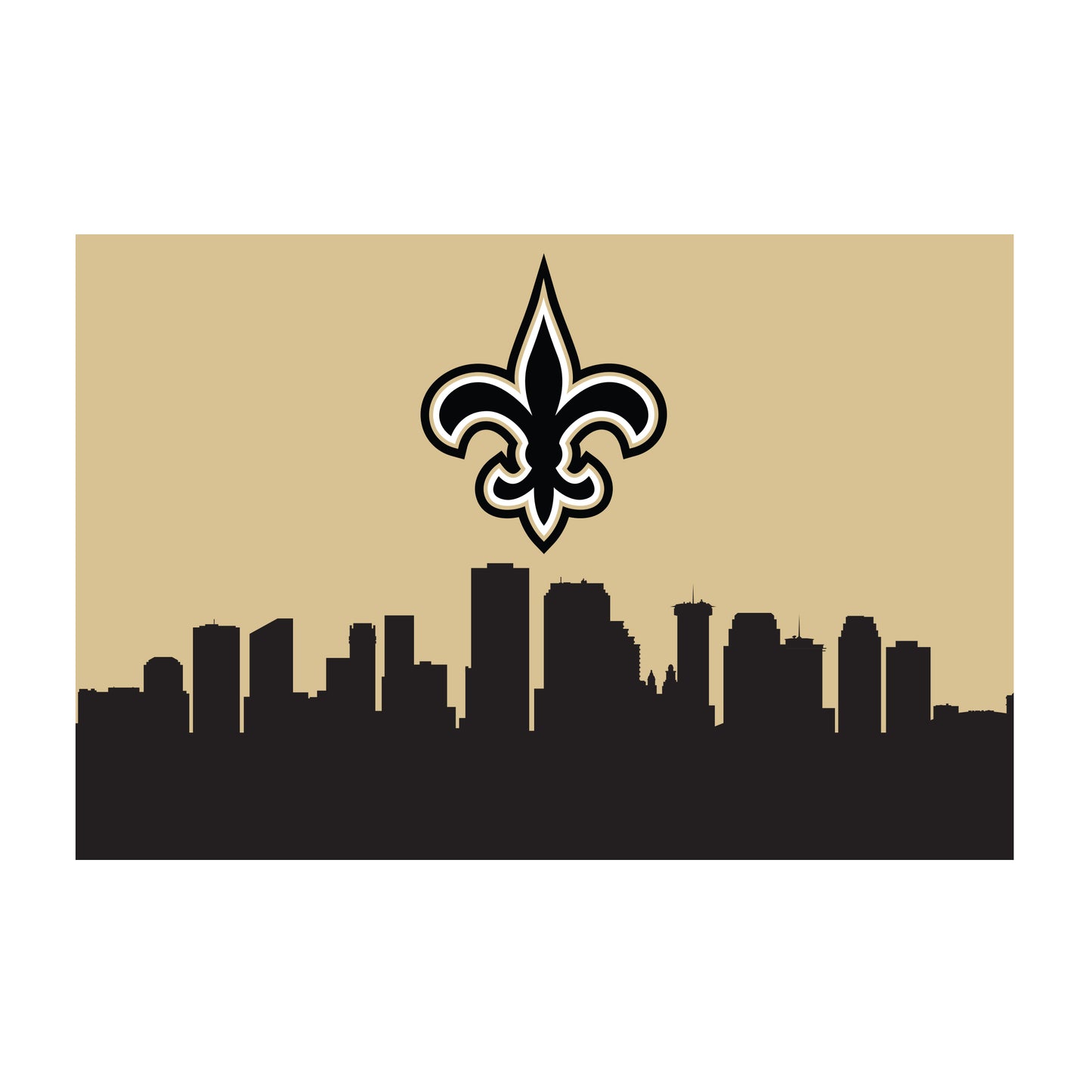 New Orleans Saints washable cityscape rug
