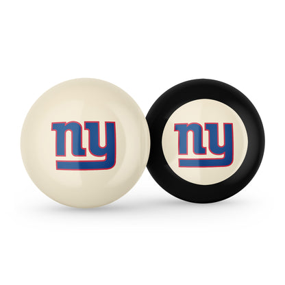 New York Giants cue ball and 8 ball