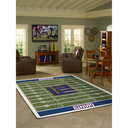 New York Giants home field style area rug lifestyle