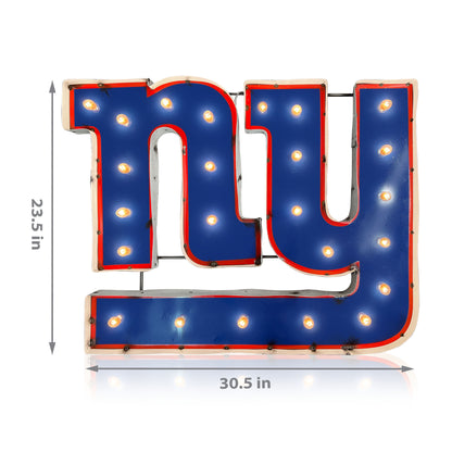 New York Giants logo lighted metal retro sign