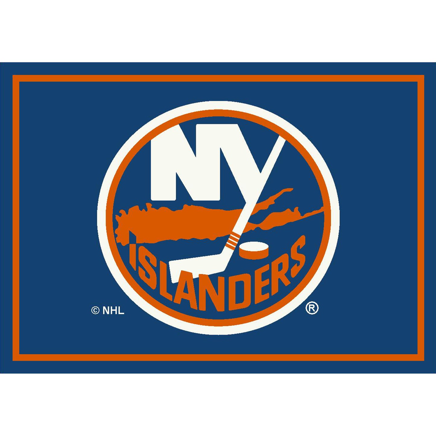 New York Islanders distressed style area rug