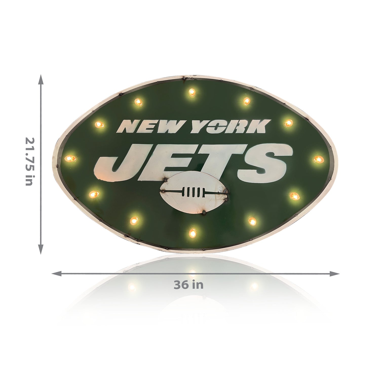 New York Jets logo lighted metal retro sign