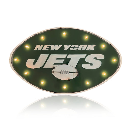 New York Jets logo lighted metal sign