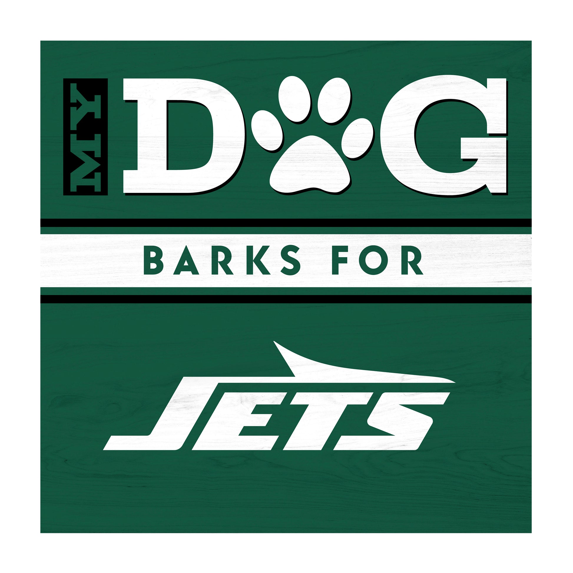 New York Jets dog sign