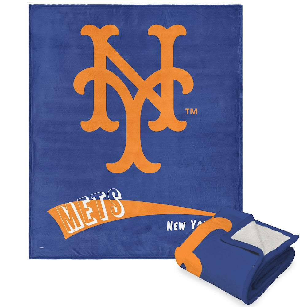 New York Mets throwback sherpa blanket