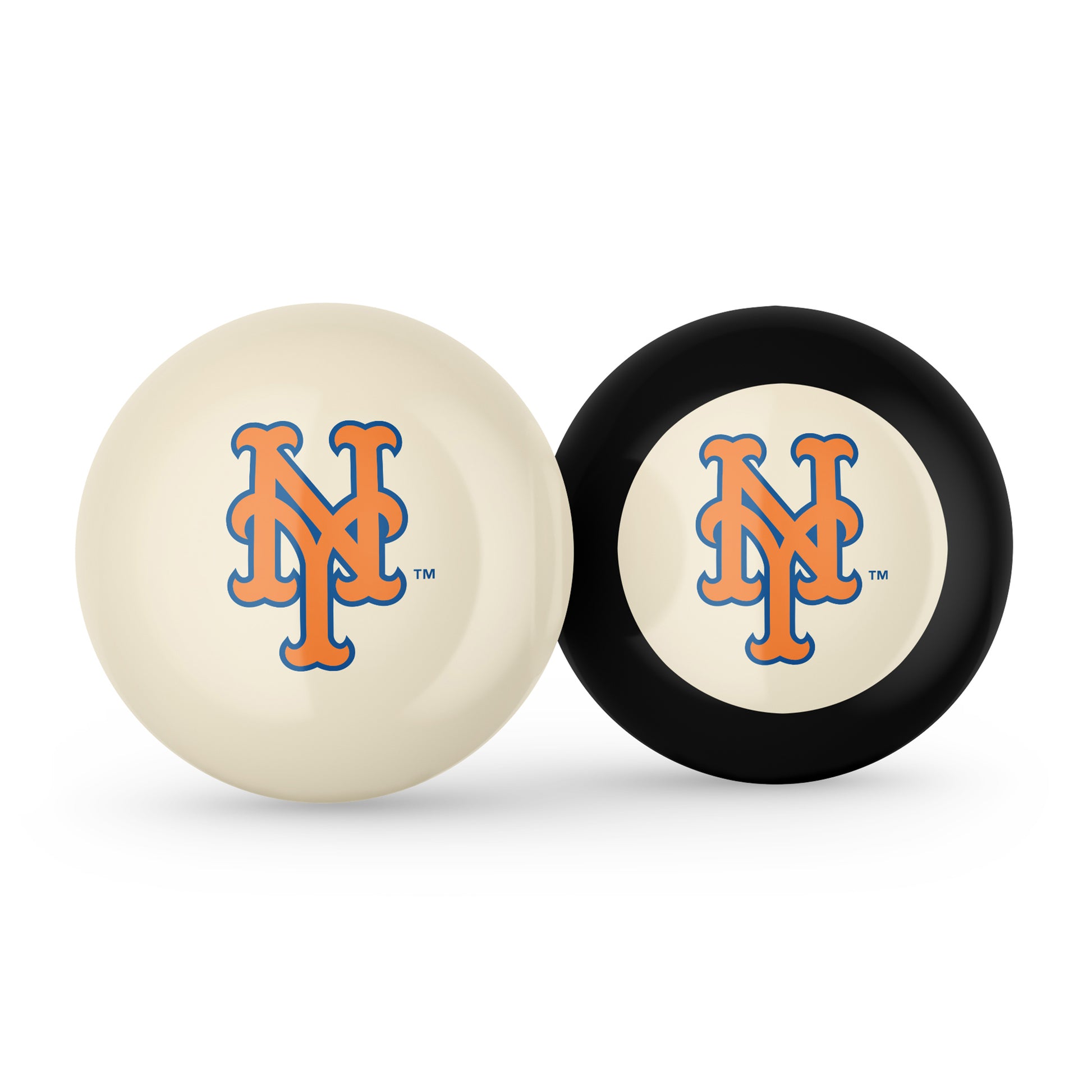 New York Mets cue ball and 8 ball