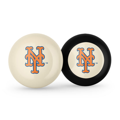 New York Mets cue ball and 8 ball