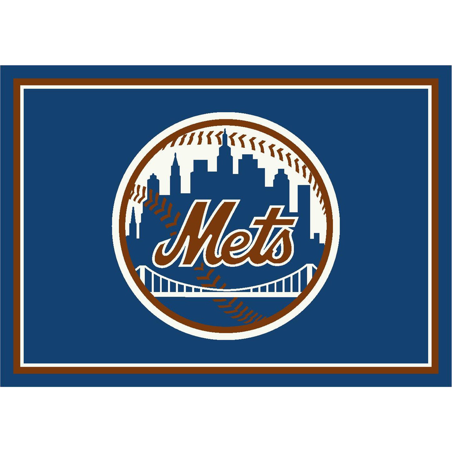 New York Mets distressed style area rug