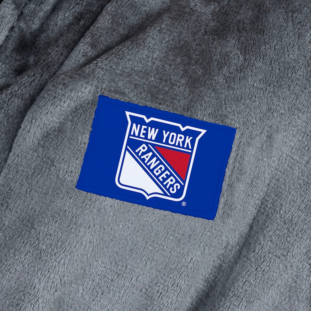 New York Rangers silk touch charcoal bathrobe logo patch