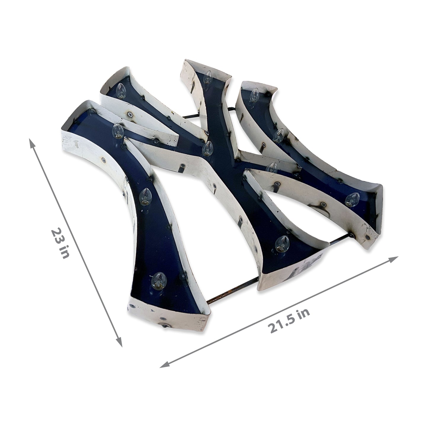 New York Yankees logo lighted metal retro sign