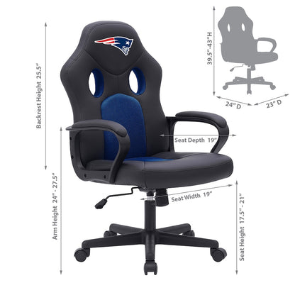 New England Patriots Office Gamer Chair Dimensions