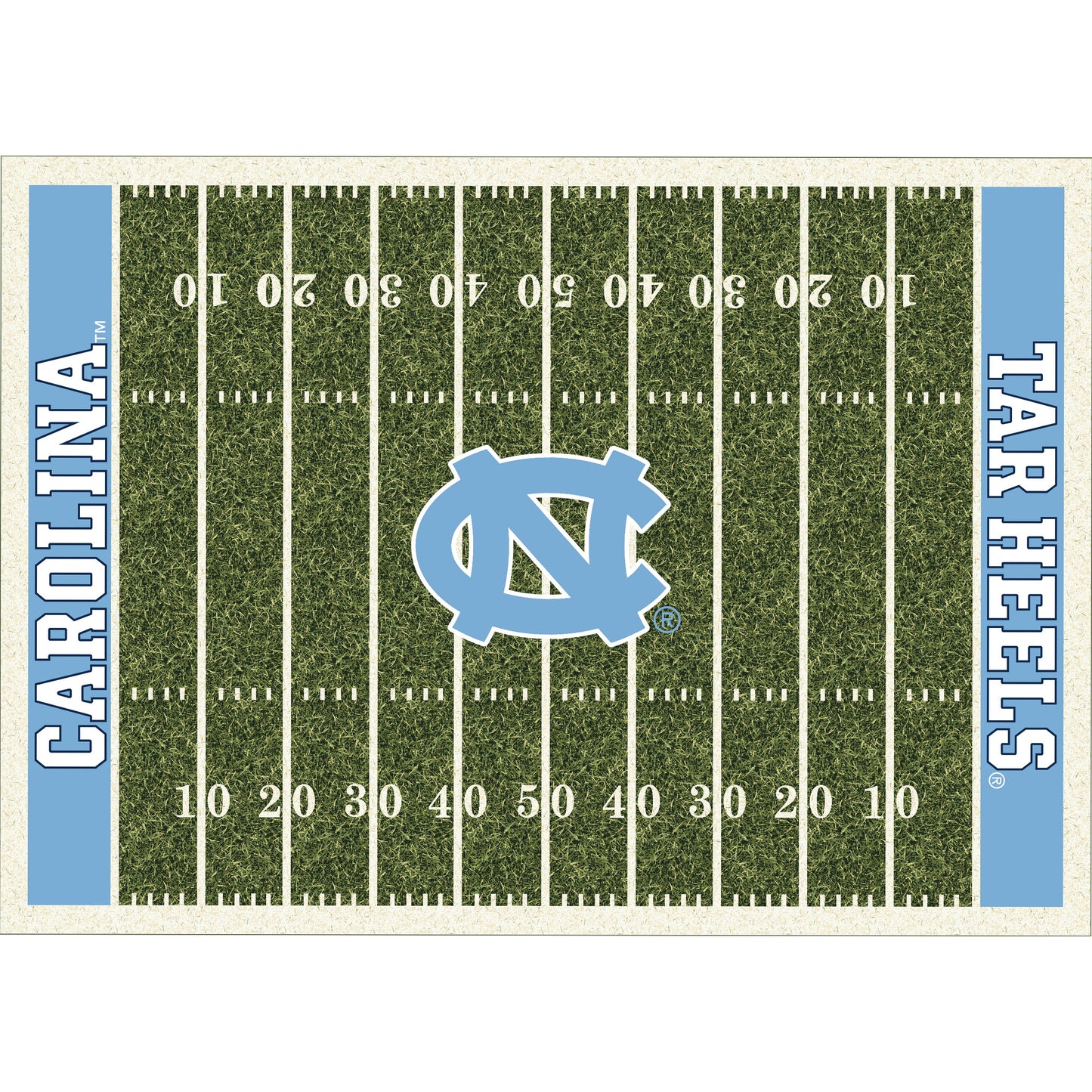 North Carolina Tar Heels home field style area rug