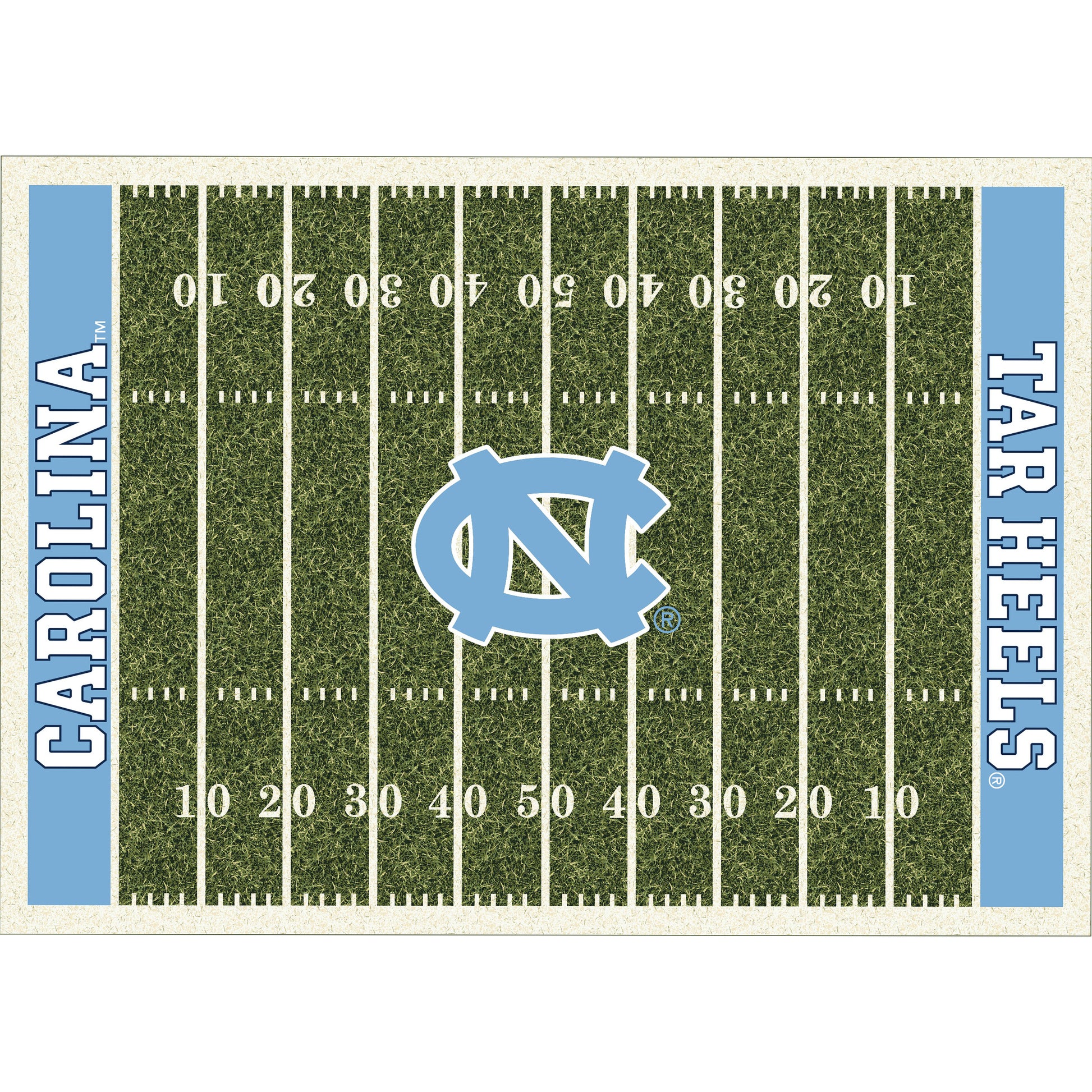 North Carolina Tar Heels home field style area rug