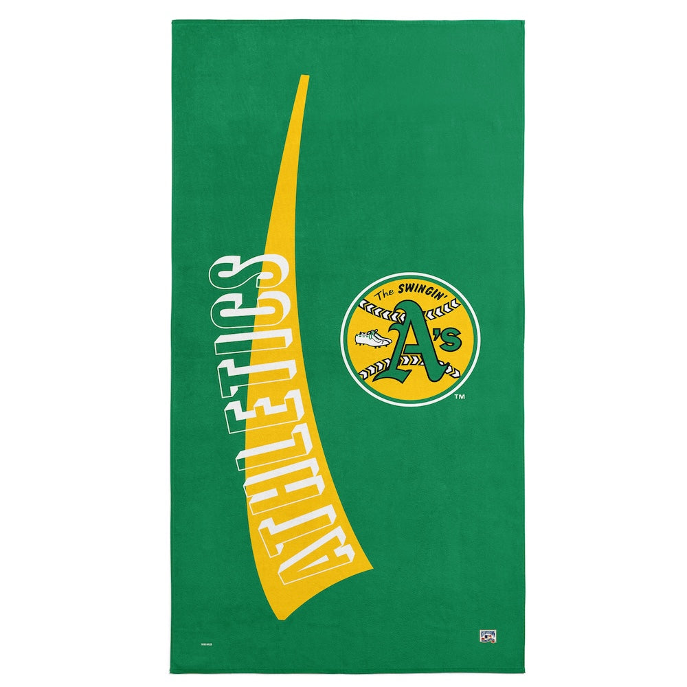 Oakland A's throwback beach towel