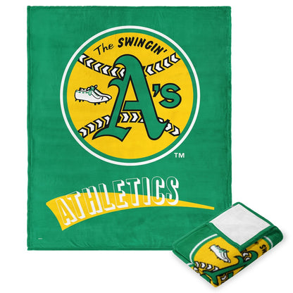 Oakland A's throwback silk touch blanket