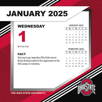 Ohio State Buckeyes 2025 Fact-A-Day Box Desk Calendar Jan