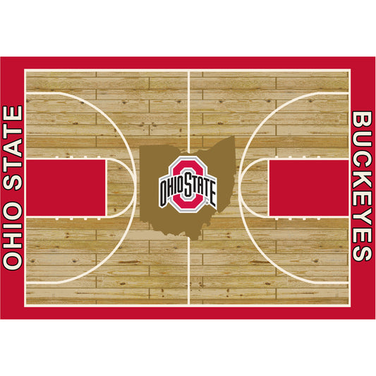 Ohio State Buckeyes courtside style area rug