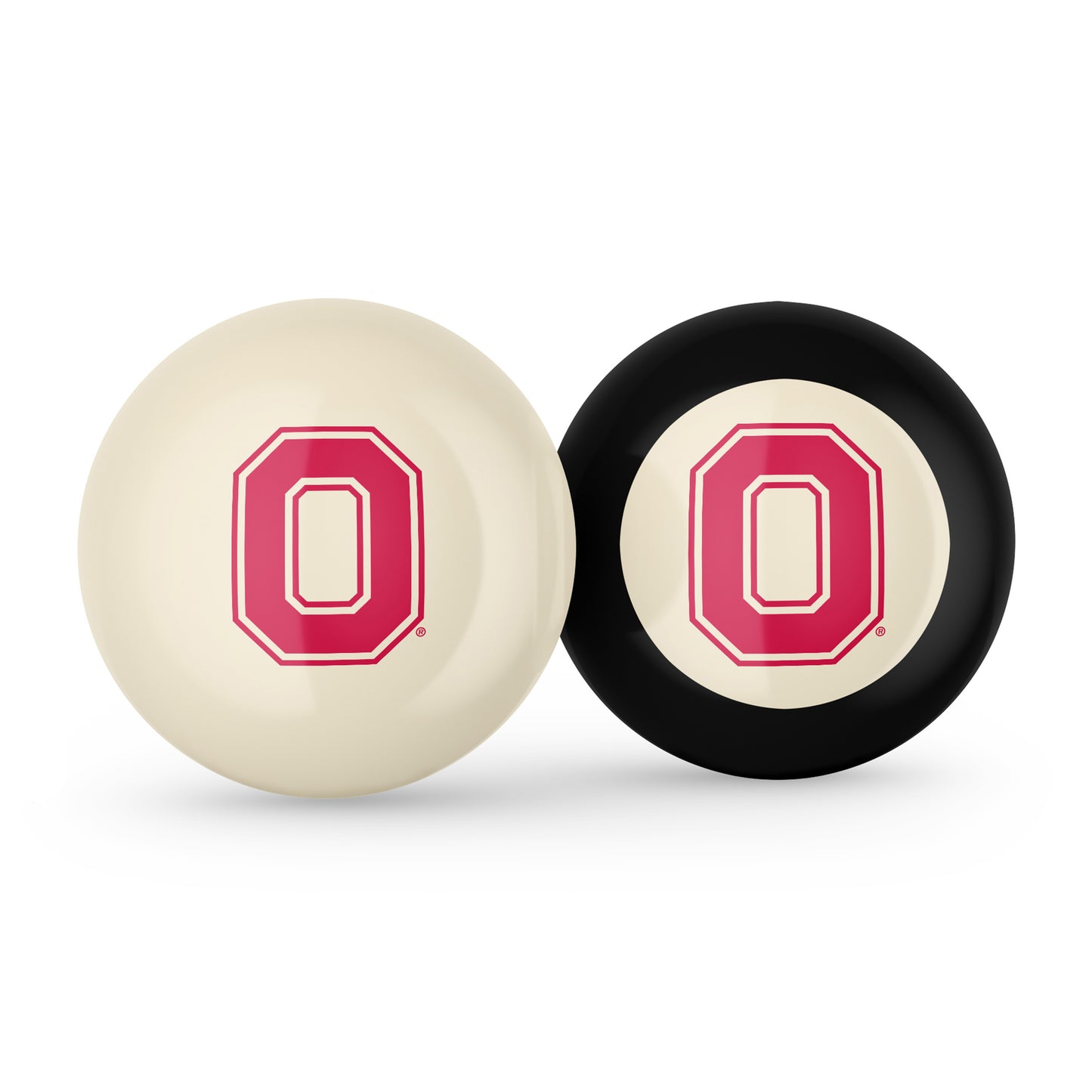 Ohio State Buckeyes cue ball and 8 ball