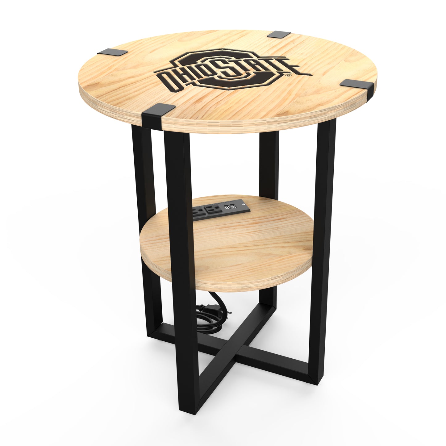 Ohio State Buckeyes Round Side Table