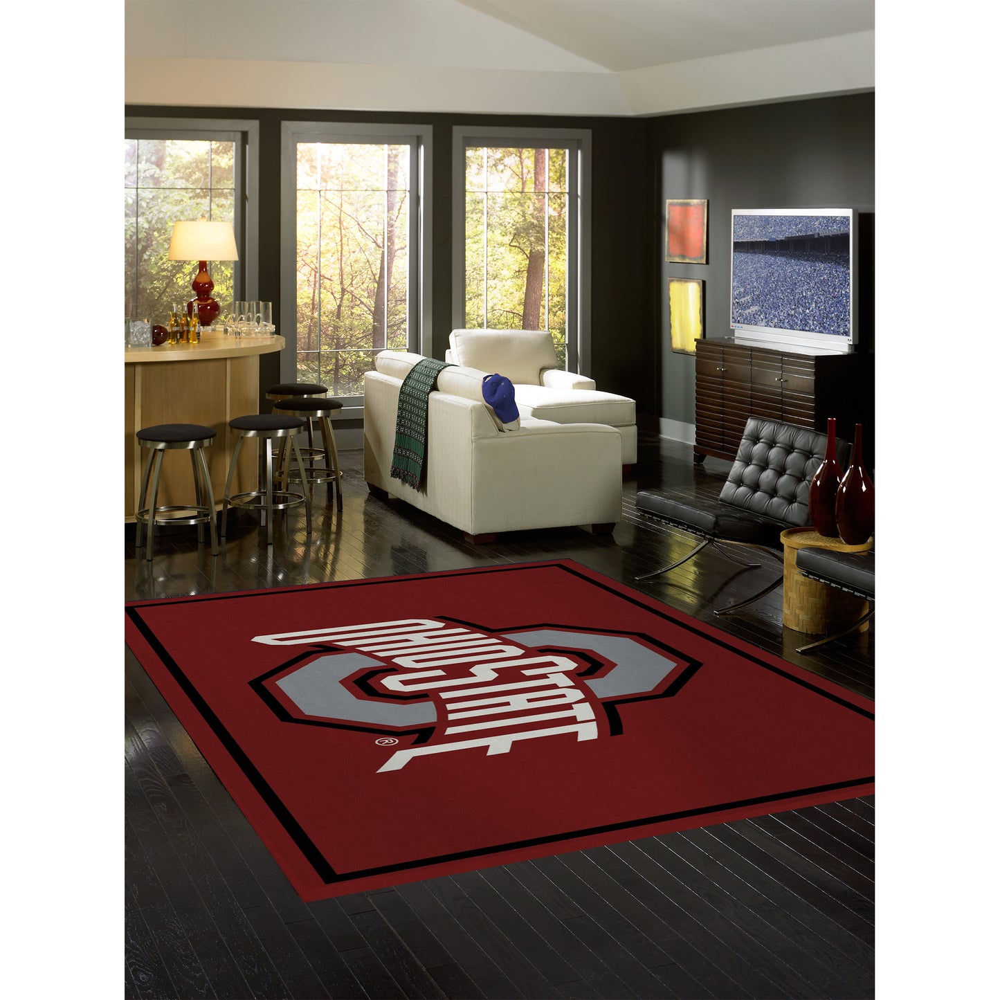 Ohio State Buckeyes spirit style area rug life