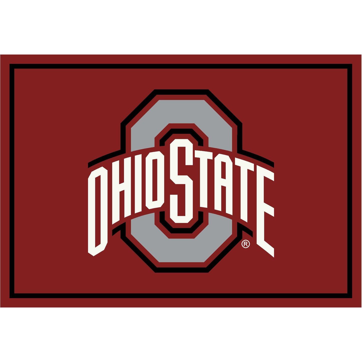 Ohio State Buckeyes distressed style area rug